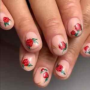 #ad Valentine#x27;s Day Press on Nails Oval Short Fake Nails Valentines nails 21 $10.09