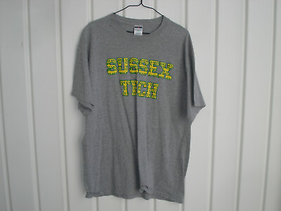 #ad #ad SUSSEX TECH MUSTANGS NJ T Shirt XL Gray Heavyweight JERZEES EUC Vo Tech CLEAN $8.99