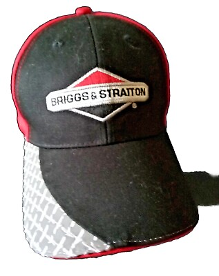#ad briggs stratton hat strap back est 1908 red black amp; grey one size never worn $29.99