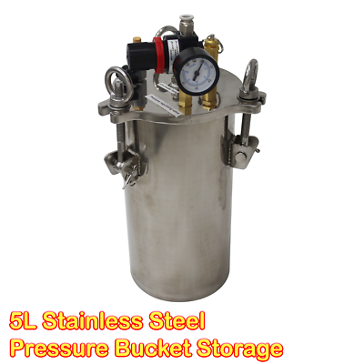 #ad #ad 5L Stainless Steel Pressure Bucket Storage for Glue Dispensing Valve Regulating $239.99