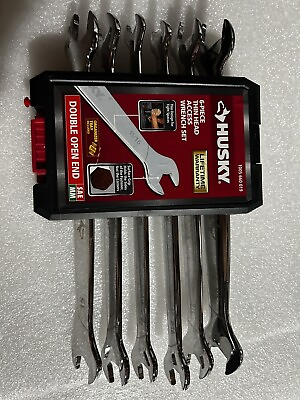 #ad Husky Thin Head Access Wrench Set Steel Metric SAE Open End Hand Tool 6 Piece $38.25