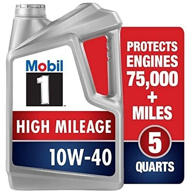 #ad Mobil 1 High Mileage Full Synthetic Motor Oil 10W 40 5 Quart $23.99