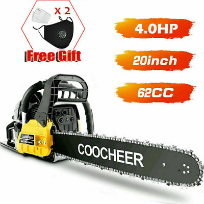 COOCHEER 62CC 20 Gas Chainsaw Handed Petrol Chain Woodcutting 2 Cycle 4HP HOT \ $49.99