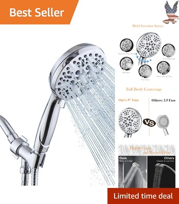 #ad Premium High Pressure Showerhead with Anti Clog Nozzles and Quick Installation $44.99