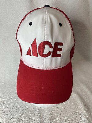 #ad Vintage Ace Hardware Denim Dad Hat Cap SnapBack Mens Faded Red Skateboarding $18.00