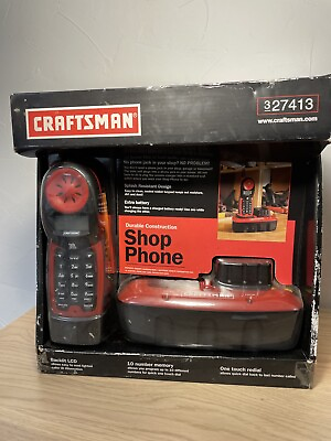 #ad #ad New Craftsman 27413 Single Line Cordless Shop Phone Extra Battery Splash Resist $59.99