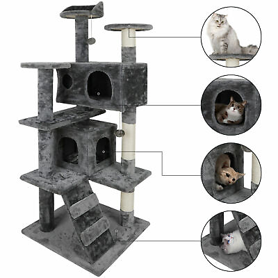 #ad Cat Tree Tower 55quot; STURDY Activity Center Large Playing House Condo For Rest $39.19