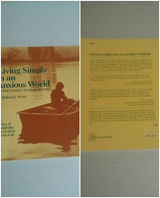 #ad 020B Living Simple in an Anxious World Robert Wicks Paperback Book $9.99