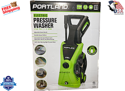 #ad PORTLAND 1750 PSI 1.3 GPM Corded Electric Pressure Washer $175.50