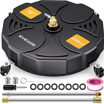 #ad EVEAGE 18 Pressure Washer Surface Cleaner Attachment with Wheels 4000 PSI P $123.45