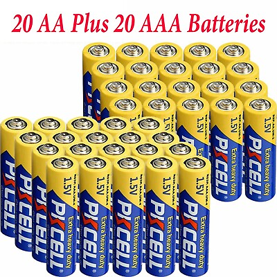 #ad 20 AA amp; 20 AAA Combo Batteries R03P R6P UM 4 UM 3 1.5V Zinc Carbon Toys Remotes $10.99