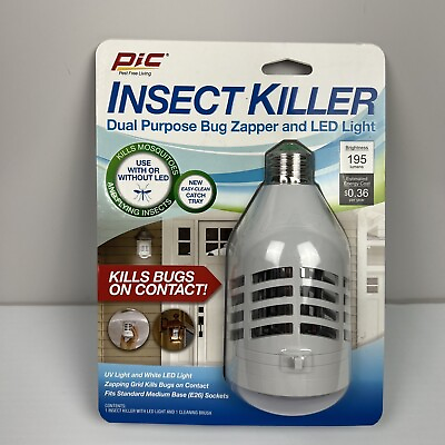#ad NEW Buzz Kill Bug Zapper LED Bulb PIC Electric Insect Zapper 195 Lumens ez clean $11.88