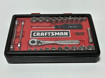 #ad Craftsman Tools USA 33429 NEW NOS 29pc 3 8” Drive SAE Metric Socket Mechanic Set $99.99
