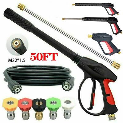 High Pressure 4000PSI Car Power Washer Gun Spray Wand Lance Nozzle and Hose Kit $26.99