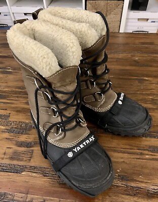 #ad L.L. Bean Winter Boots Size 8 Yaktrax Snow Weather North Cold 0BNV704 Cleats $60.50