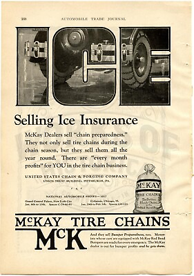#ad 1927 McKay Tire Chains Pittsburg PA amp; Myers Cyclone Auto Washers Ashland OH $14.95