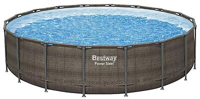 #ad Bestway Large 18#x27; x 48quot; Above Ground Pool Set Ladder Filter Pump Cover $578.99