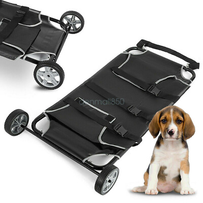 #ad 46x21quot; Expandable Gurney Animal Stretcher for Pet Dog Veterinary 2 Wheels 50kg $52.25