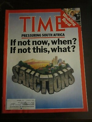 #ad Time Magazine August 1986 Pressure South Africa Sanctions If Not When What O $12.99