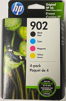 #ad New Genuine HP 902 Black Color 4PK Ink Cartridges OfficeJet Pro 6961 6968 $39.99