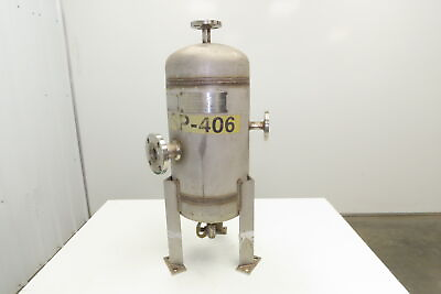 #ad 10 Gal Stainless Vertical Tank Pressure Vessel Liquid Chemical 3 Port Flanged $299.99