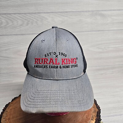#ad Rural King America#x27;s Farm Home Store Trucker Hat Gray Black Adult Outdoor Cap $5.00