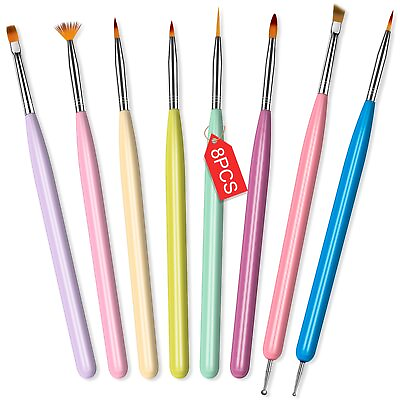 #ad 8Pcs Nail Art Brushes Set Professional Nail Brushes Nail Art Tools Nail Pa... $16.65