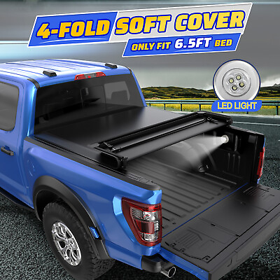 #ad Tonneau Cover 6.5FT 4 FOLD Truck Bed For 2007 2013 Chevy Silverado GMC Sierra $171.92