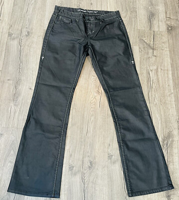 #ad NWT Cowgirl Tuff Blackout Black Coated Denim Western Bootcut Jeans Size 31x33 $14.99