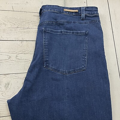 #ad Soft Surroundings Women#x27;s 18T Blue High Rise Straight Stretch Denim Jeans $19.99