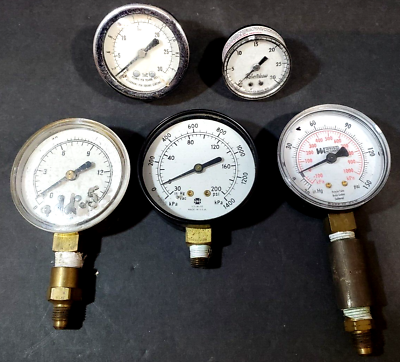 #ad Lot of Vintage Gauges Pressure All Sizes USG Weiss Marshall and Robertshaw $44.99