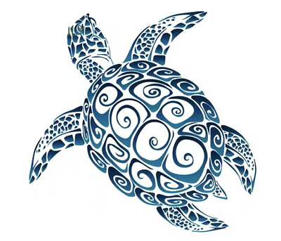 #ad NEW 5.25” Blue Swirl Turtle Car Boat Wall Indoor Outdoor Vinyl Sticker Decal $9.50