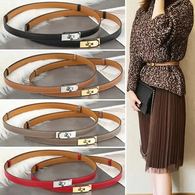 #ad Luxury Ladies Leather Belt Adjustable Waist Fashion Buckle Women Belt Waistband $24.87