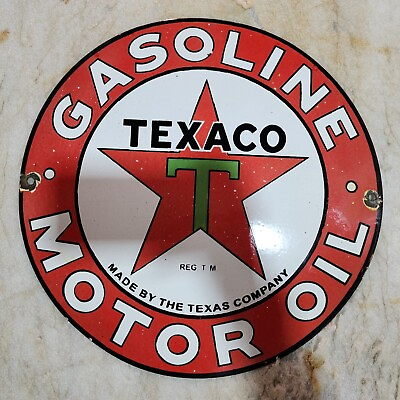 TEXACO GASOLINE 16 INCHES ROUND ENAMEL SIGN #ad $60.00