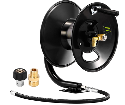 #ad Pressure Washer Hose Reel 100ft with Swivel Arm 3 8quot; NPT Outlet Pipe 4000 PSI $99.99