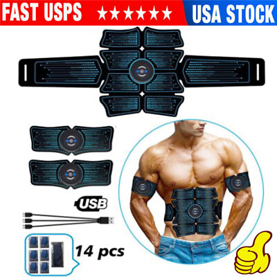 #ad Electric Muscle Toner Machine ABS Toning Belt Simulation Fat Burner Belly Shaper $28.99