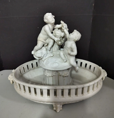 #ad Antique German Volkstedt Bisque Porcelain Centerpiece 10.5quot; x 13quot;. $275.00