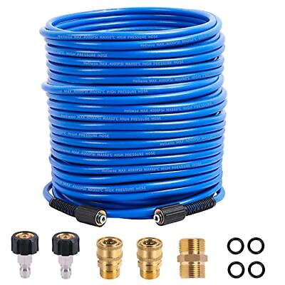 #ad Pressure Washer Hose 100 FT x 1 4quot; Upgrade Kink Resistant Pro Flexible Electr... $55.00