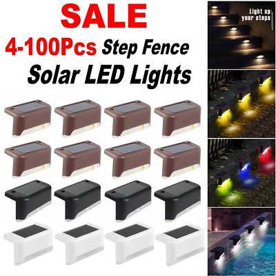 #ad Outdoor Solar LED Deck Lights Garden Path Patio Pathway Stairs Step Fence Lamp $11.96