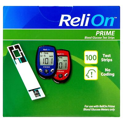 #ad ReliOn Prime Blood Glucose Test Strips 100 Count $17.88