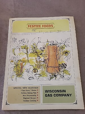 1967 Wisconsin Gas Company Festive Foods Cookbook #ad #ad $3.50