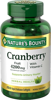 #ad Nature’s Bounty Cranberry Fruit 4200 mg w Vitamin C Softgel 250 count 8 24 $15.85