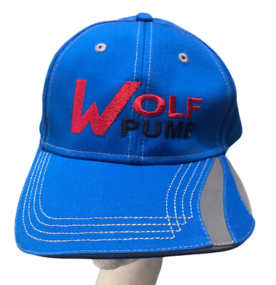 #ad #ad Wolf Pump Strap Back Cap Hat Blue Adjustable Men’s Reinforced Bill $4.80