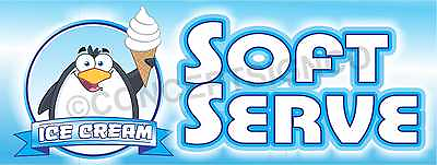 #ad 3#x27;X8#x27; SOFT SERVE ICE CREAM BANNER Outdoor Signs BIG Fair Concessions Stand Cones $68.49