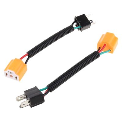 #ad 2Pcs Vehicle Headlight Connector Harness 9003 Ceramic Wire Harness Plug Cable $8.86