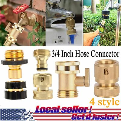 #ad #ad 3 4 Tube Hose Connect Water Hose Fit Brass Female Male Shut Off Valve Connector $15.92