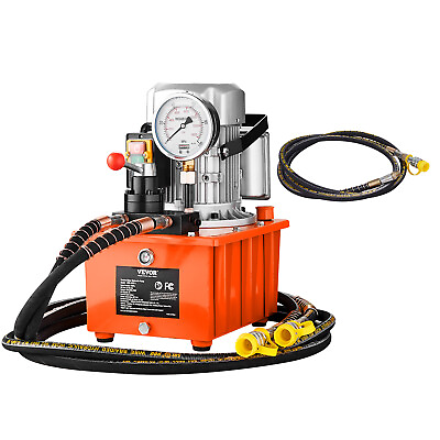 #ad VEVOR Electric Hydraulic Pump Double Acting Oil Pump 10000 PSI 8L Manual Valve $289.99