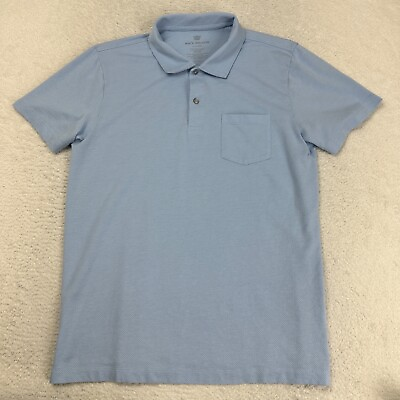 #ad Mack Weldon Vesper Polo Light Blue Large Short Sleeve Shirt XL Vented Golf $21.25