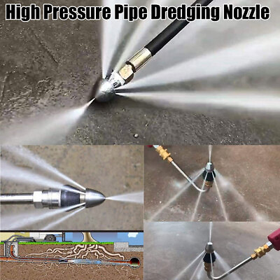 High Pressure Pipe Dredging Cleaning Nozzle Washer Sewer 6 Jet Nozzle Washing $10.50