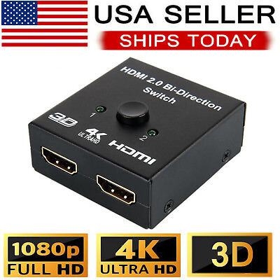 HDMI 2.0 Bi Direction Switch 4K Cable Switcher Splitter HUB HDCP 2x1 1x2 In Out $7.99